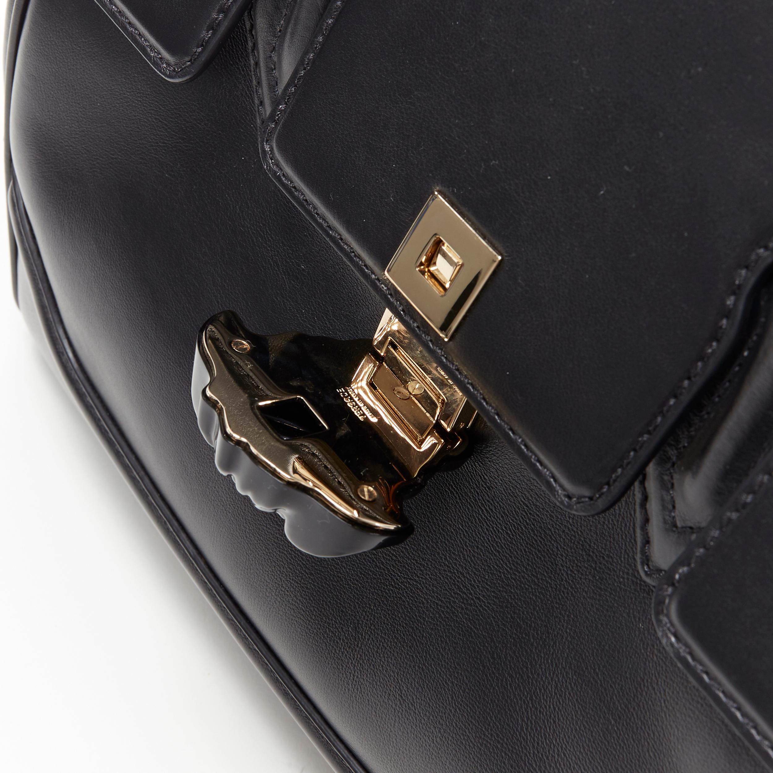 nuovo VERSACE Palazzo Empire Medusa Medium in pelle di vitello nera con patta a tracolla 4