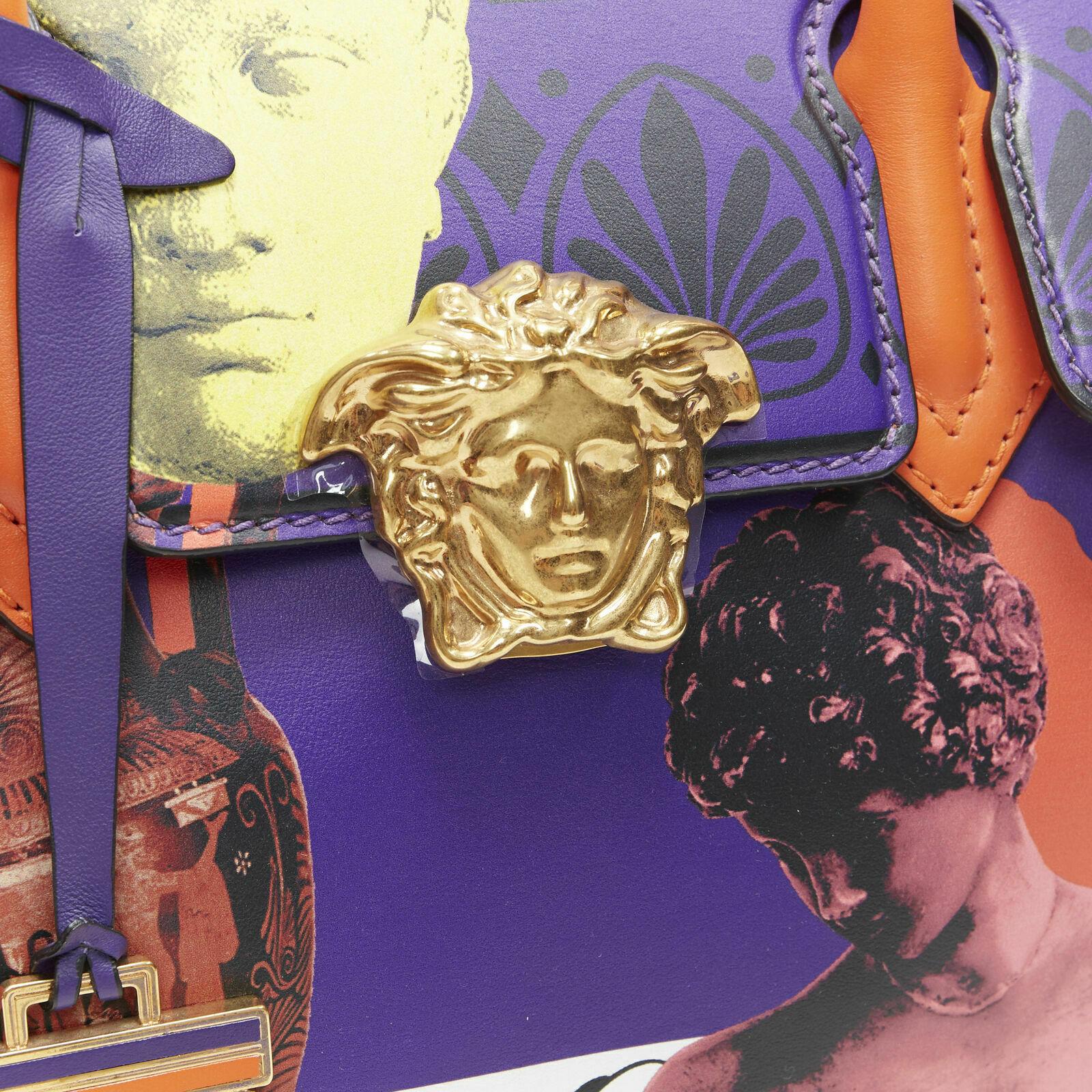 new VERSACE Palazzo Empire Medusa Medium Magna Grecia purple print limited bag In New Condition In Hong Kong, NT