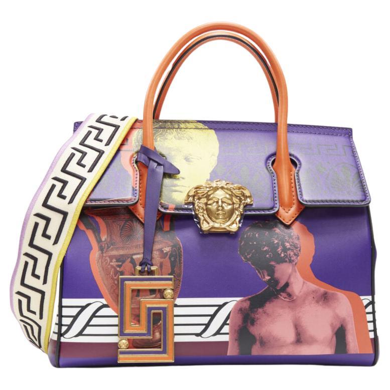 new VERSACE Palazzo Empire Medusa Medium Magna Grecia purple print limited bag