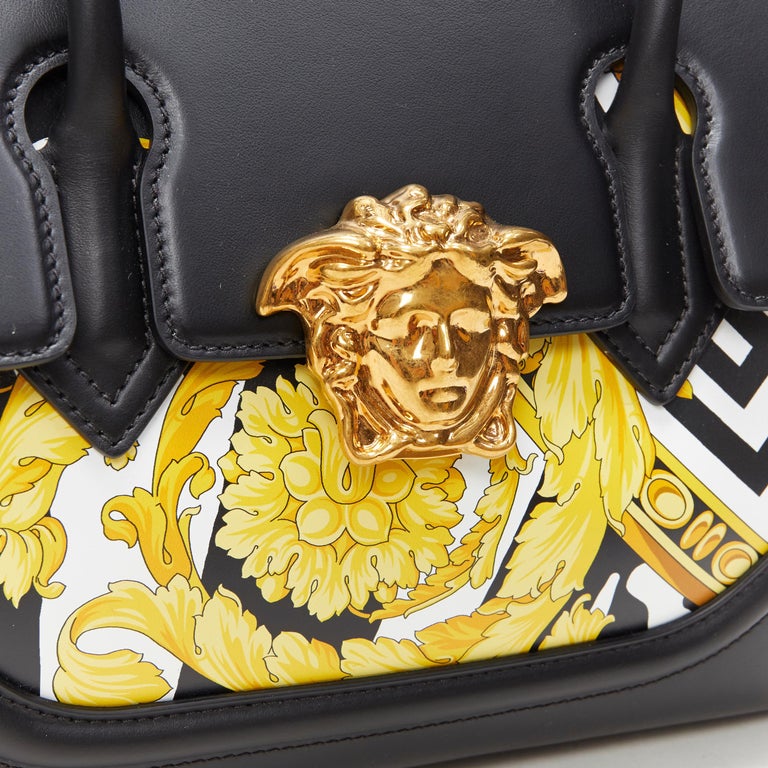 Palazzo empire leather handbag Versace Yellow in Leather - 32070203