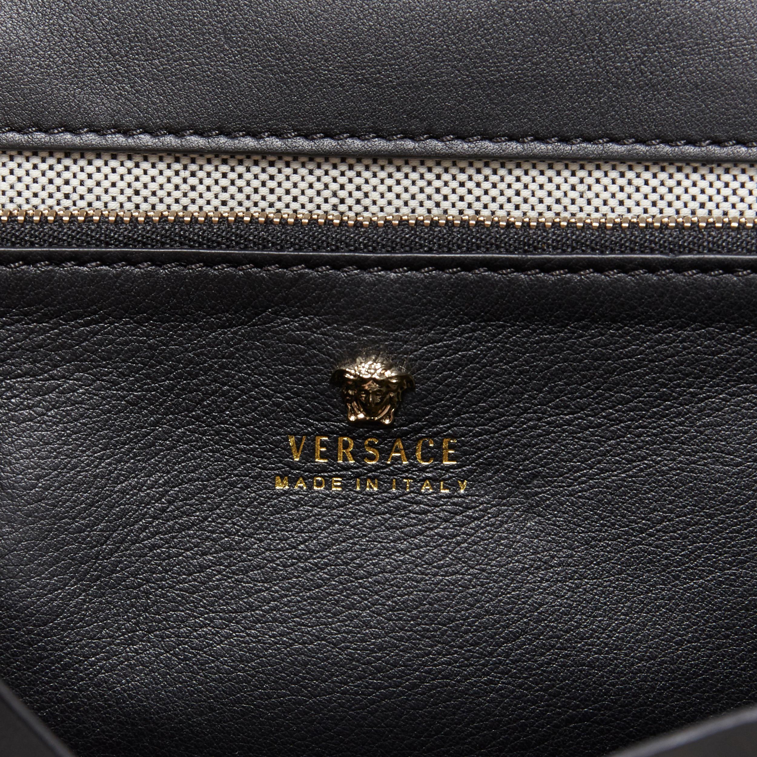 nuovo VERSACE Palazzo Empire Medusa Small in pelle di vitello nera con patta a tracolla 7