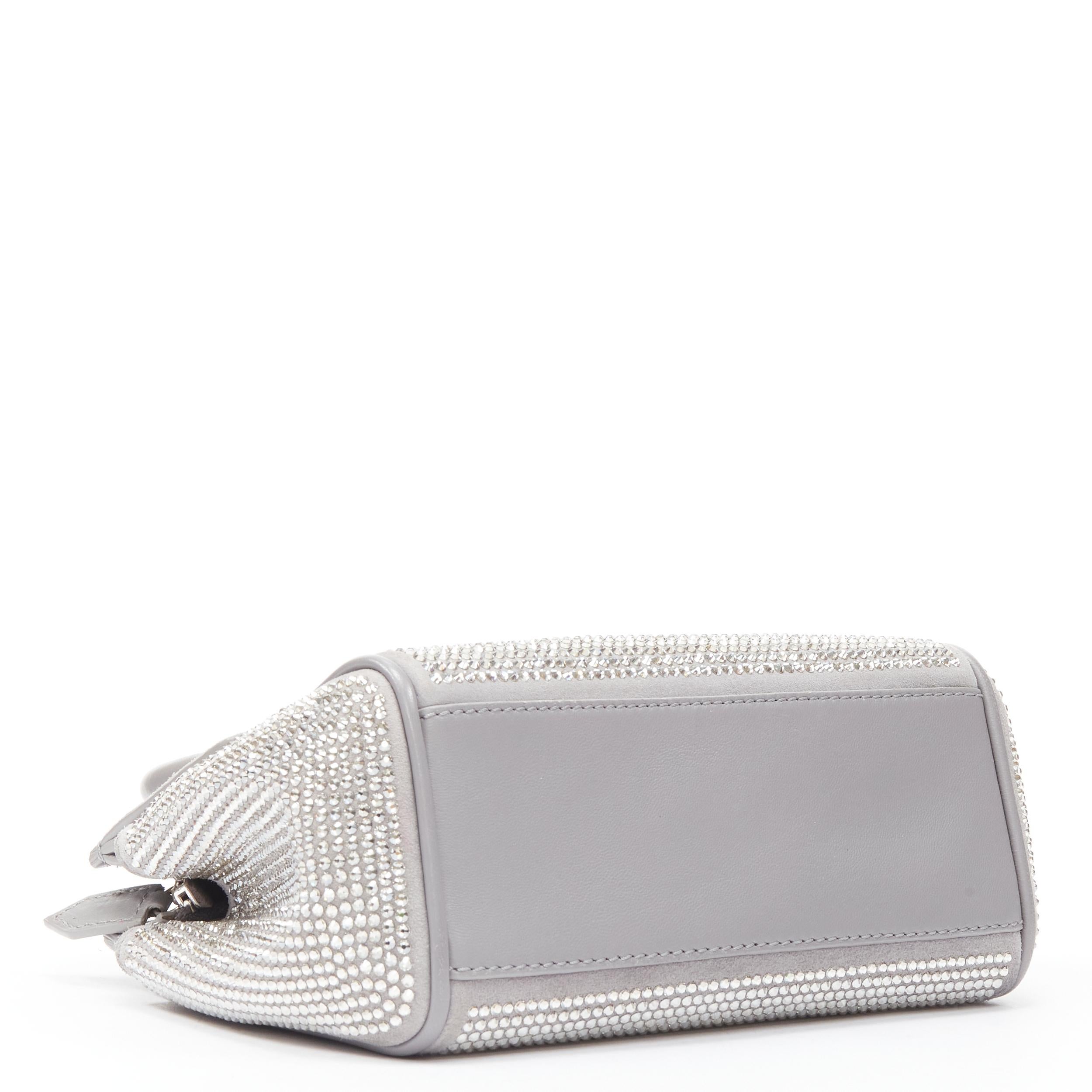 Gray new VERSACE Palazzo Empire Mini Limited Edition grey crystal crossbody bag