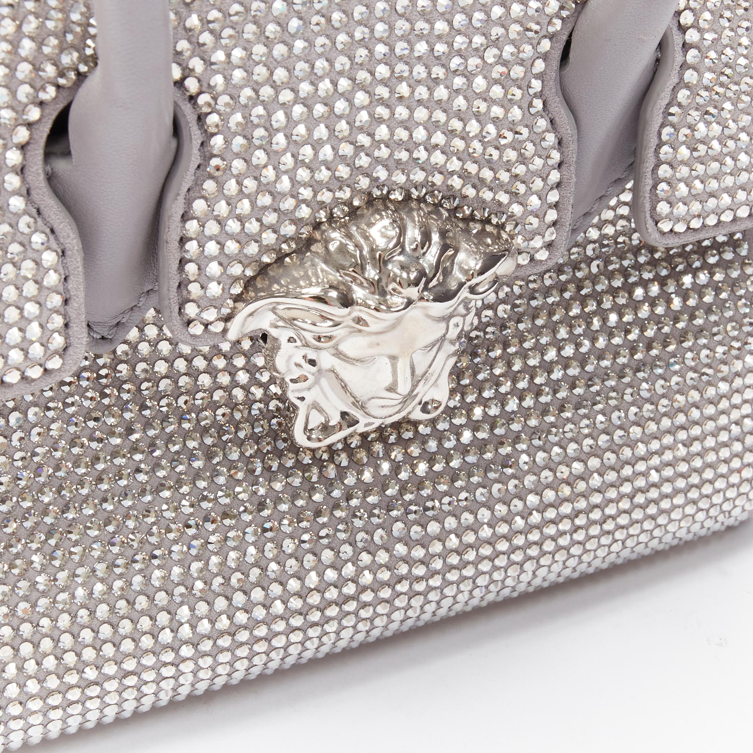 new VERSACE Palazzo Empire Mini Limited Edition grey crystal crossbody bag In New Condition In Hong Kong, NT