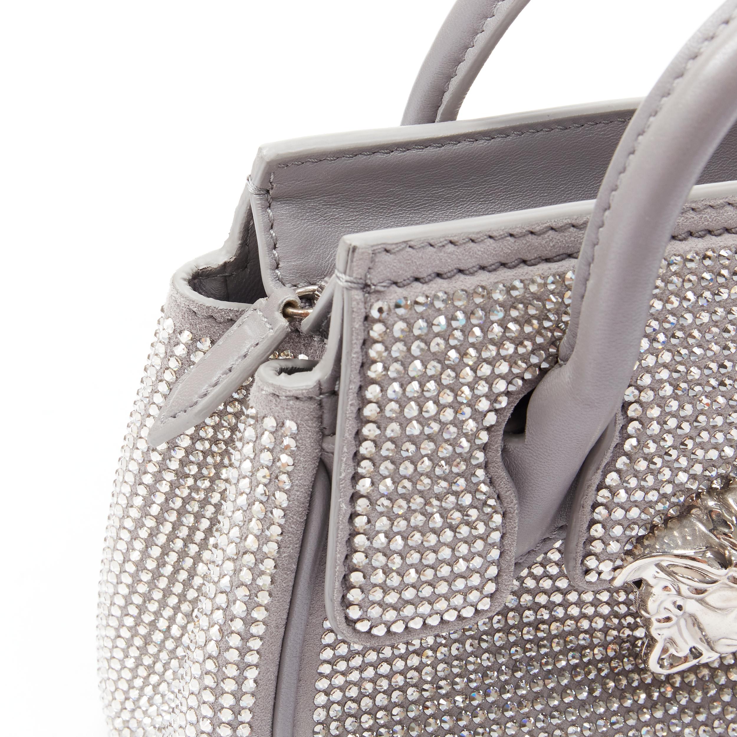Women's new VERSACE Palazzo Empire Mini Limited Edition grey crystal crossbody bag