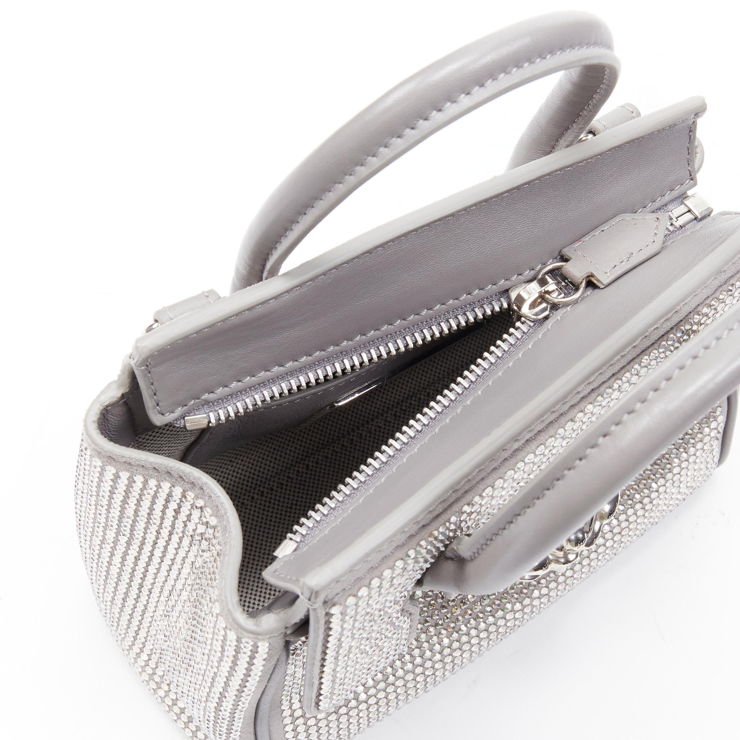 new VERSACE Palazzo Empire Mini Limited Edition grey crystal crossbody bag For Sale 2
