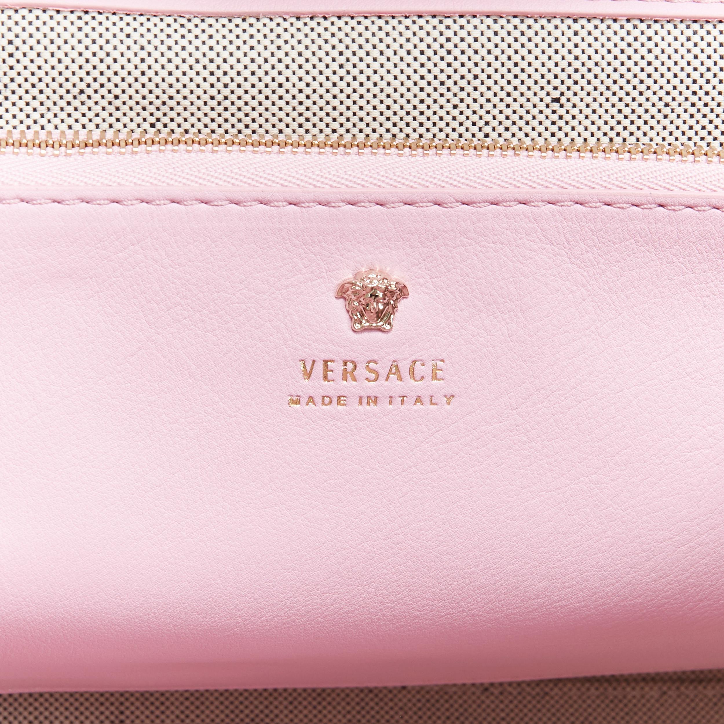 new VERSACE Palazzo Empire pink leather embroidery Medusa flap shoulder bag 3