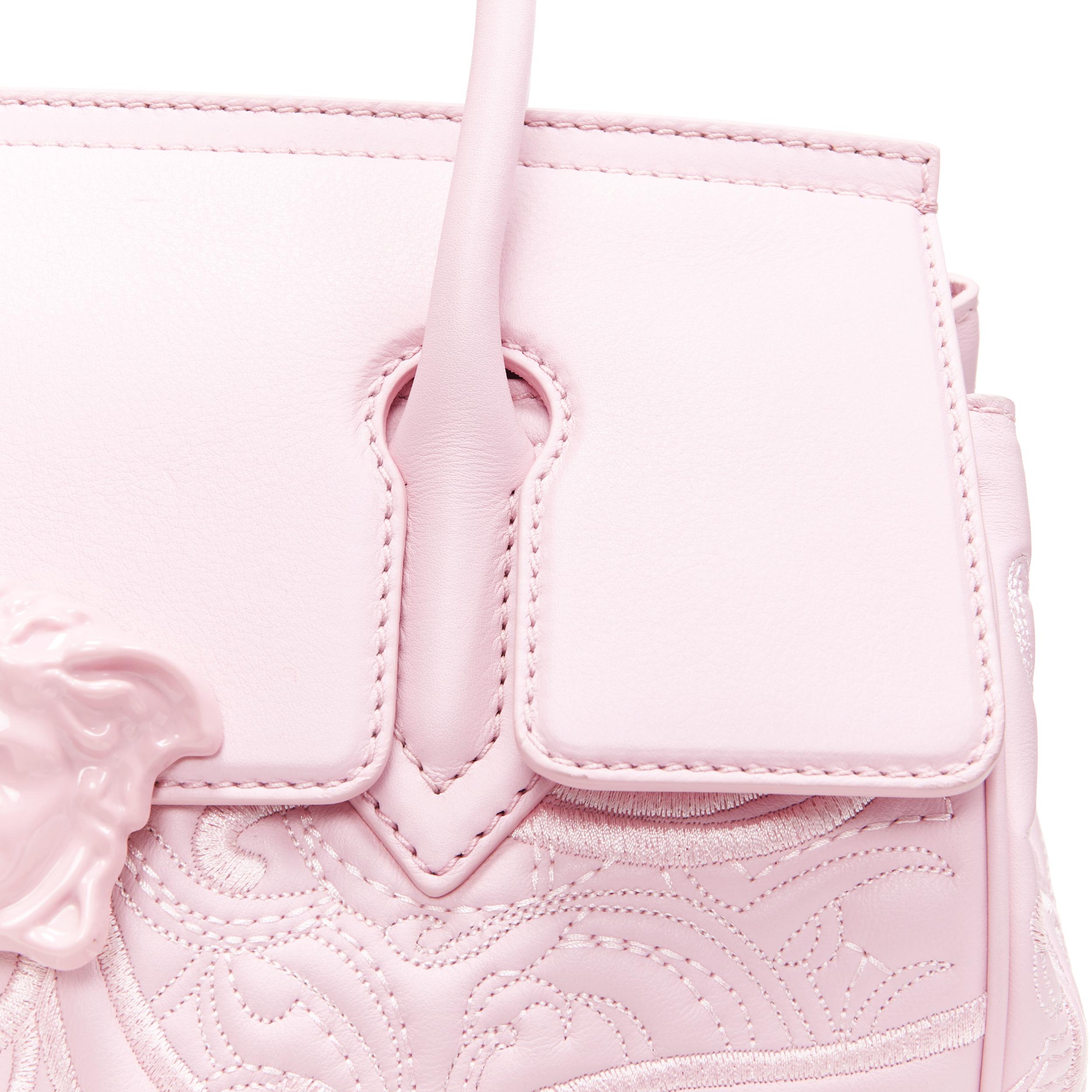 Women's new VERSACE Palazzo Empire pink leather embroidery Medusa flap shoulder bag