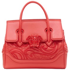 new VERSACE Palazzo Empire Small Baroque Embroidered red Medusa satchel bag