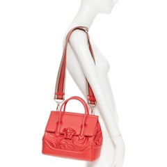 new VERSACE Palazzo Empire Small Baroque Embroidery red Medusa head satchel bag