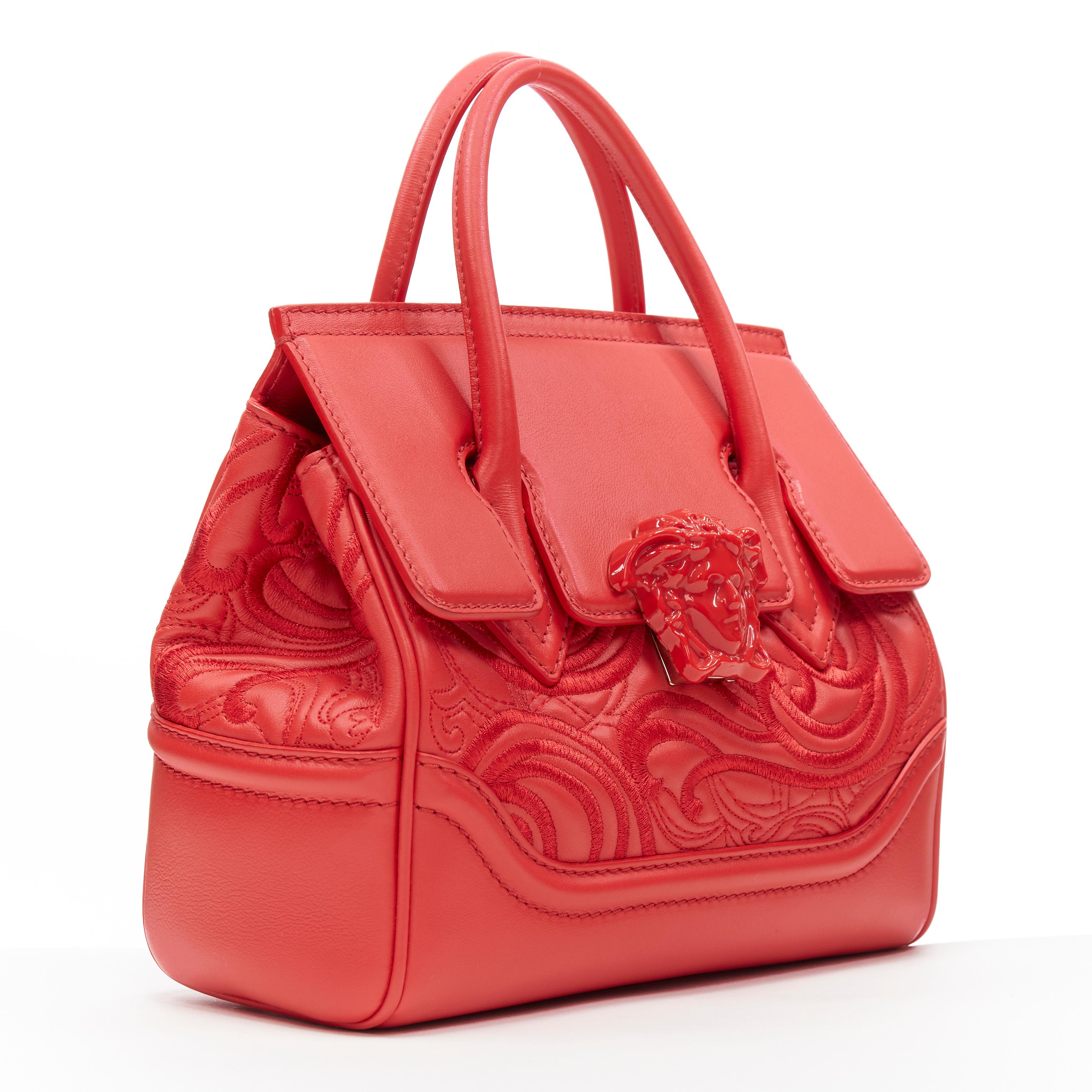 Red new VERSACE Palazzo Empire Small Baroque Embroidery red Medusa head satchel bag