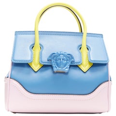 new VERSACE Palazzo Empire Small blue pink yellow pastel colorblocked Medusa bag