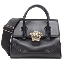new VERSACE Palazzo Empire Small classic black leather gold Medusa satchel bag