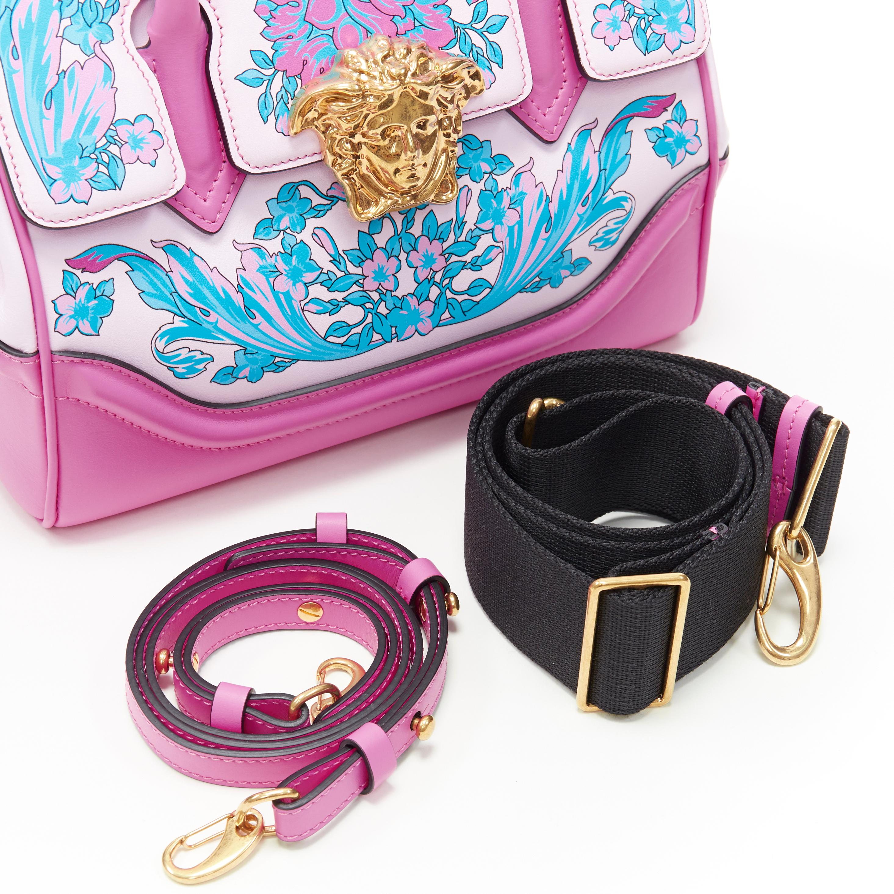 nuevo Bolso VERSACE Palazzo Empire Small Technicolor Baroque rosa Medusa satchel 7