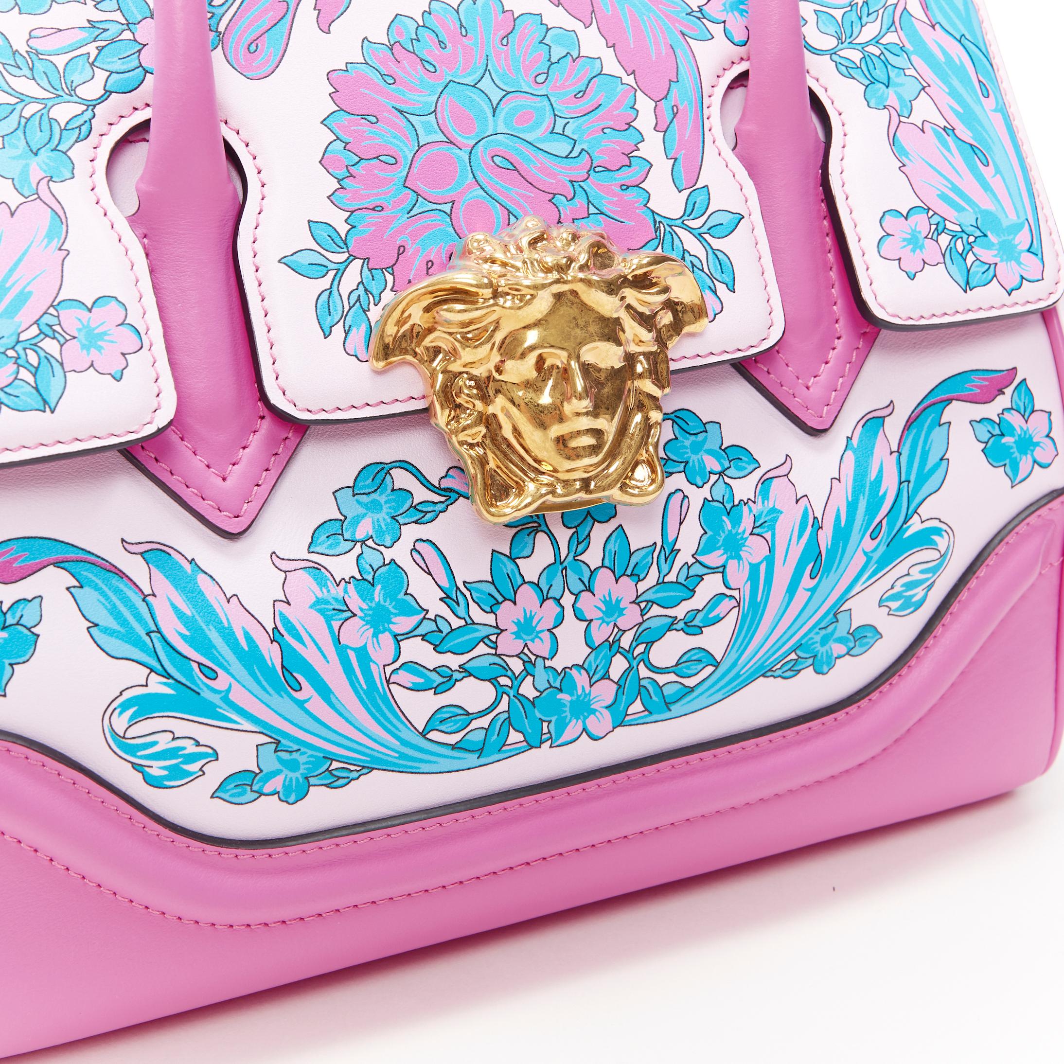 nuevo Bolso VERSACE Palazzo Empire Small Technicolor Baroque rosa Medusa satchel 1