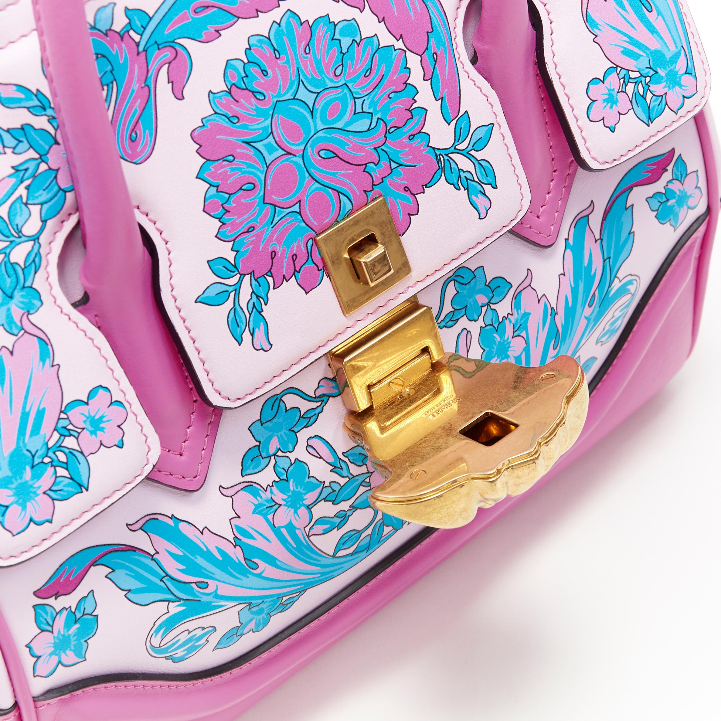 nuevo Bolso VERSACE Palazzo Empire Small Technicolor Baroque rosa Medusa satchel 3