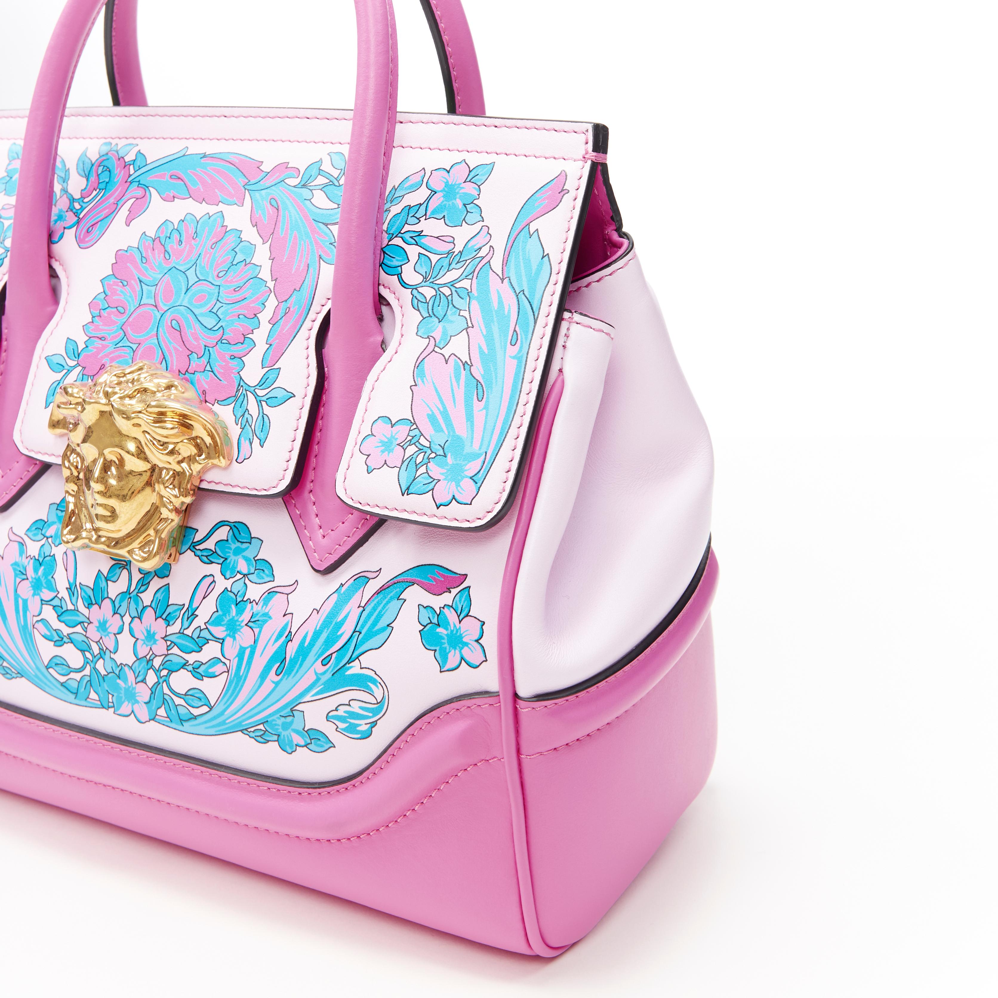 Women's new VERSACE Palazzo Empire Small Technicolor Baroque pink Medusa tote bag