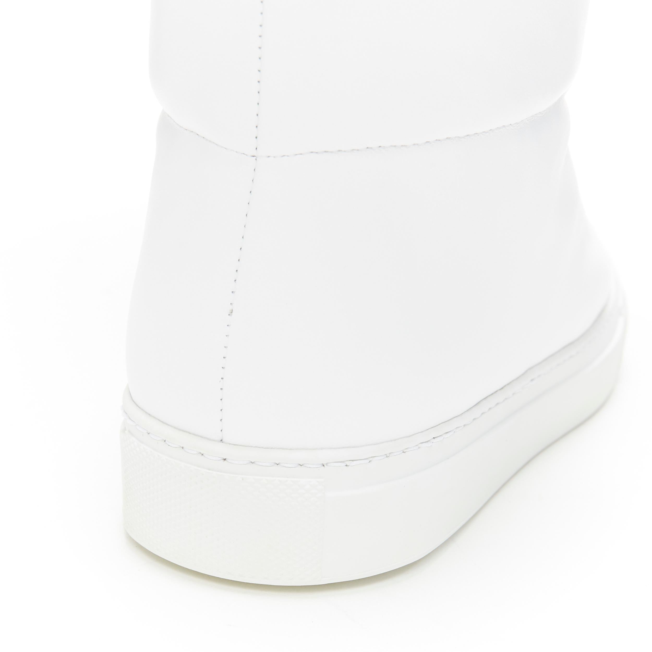 nuevo VERSACE Palazzo oro Medusa blanco piel de becerro zapatilla alta EU40 4