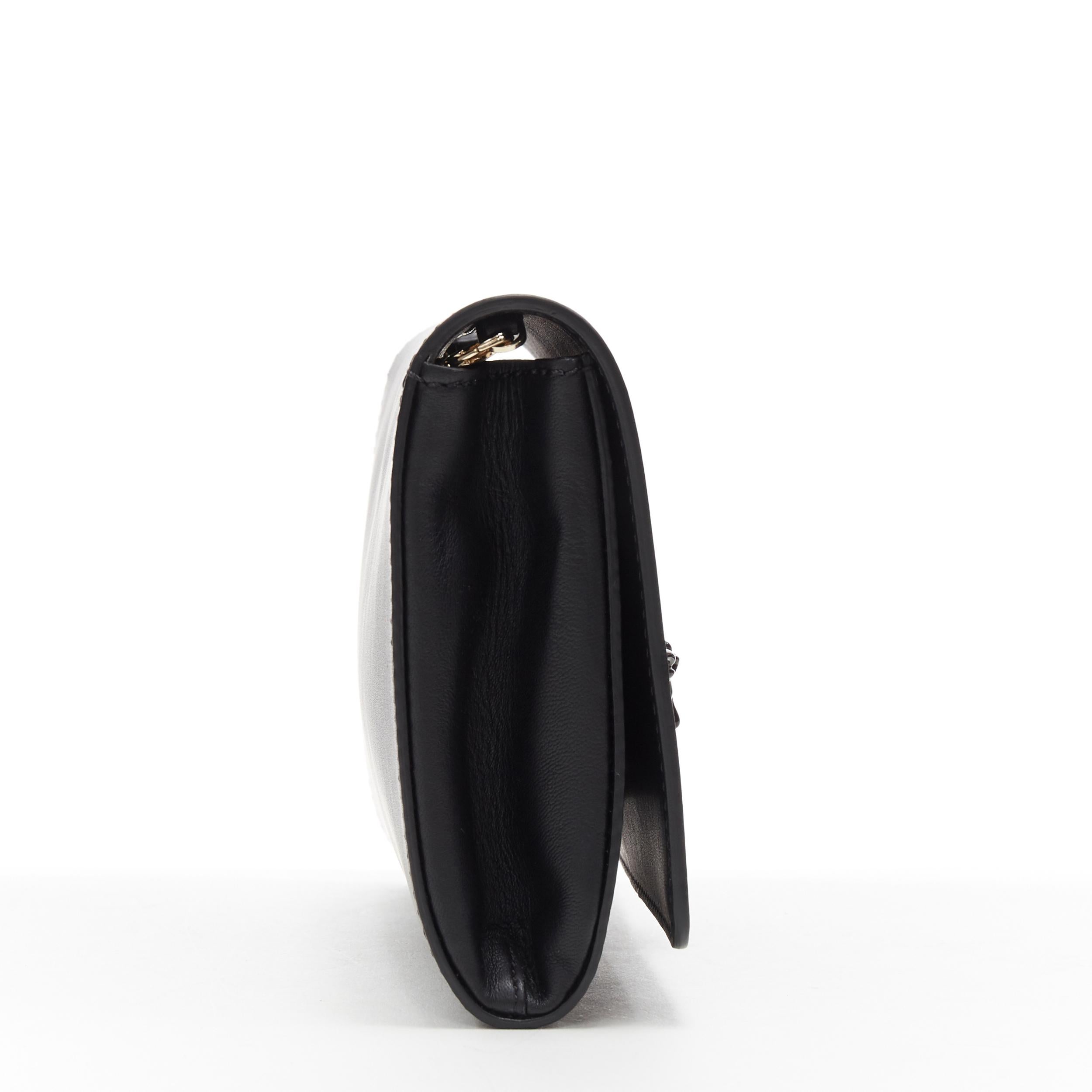 Black new VERSACE Palazzo Medusa black calf leather flap shoulder chain clutch bag
