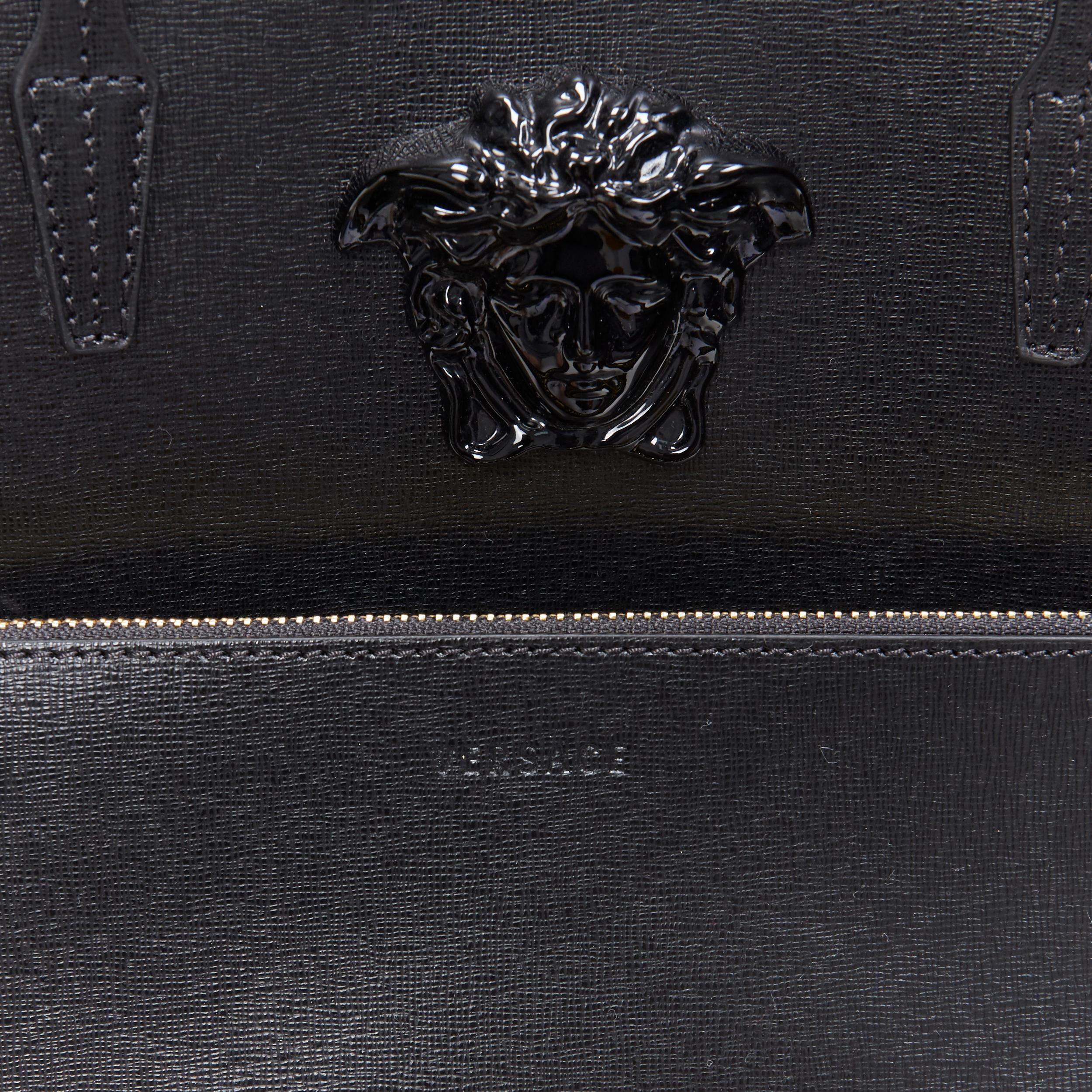 new VERSACE Palazzo Medusa black calf saffiano leather large neverfull tote bag 4