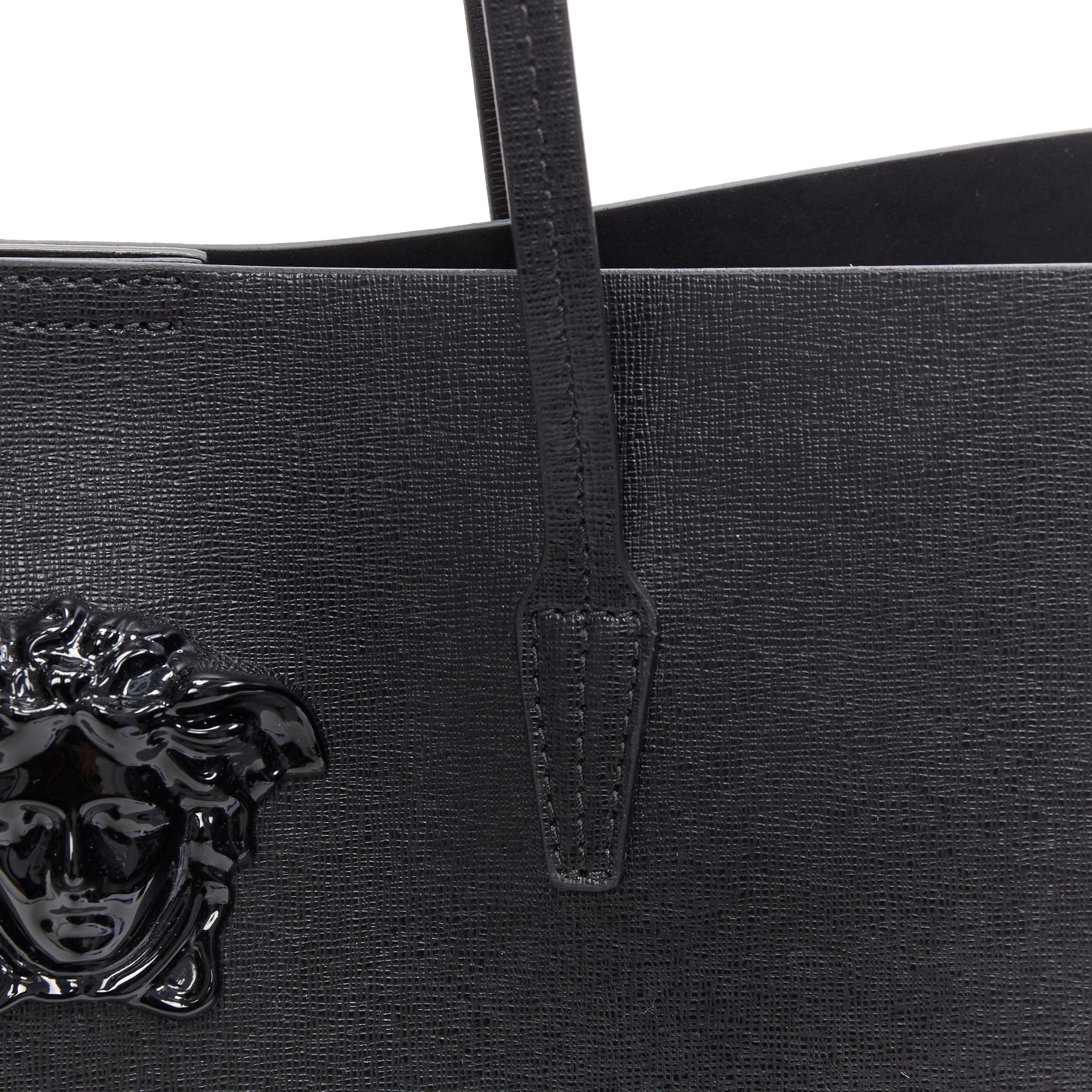 Women's new VERSACE Palazzo Medusa black calf saffiano leather large neverfull tote bag