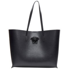 new VERSACE Palazzo Medusa black calf saffiano leather large neverfull tote bag