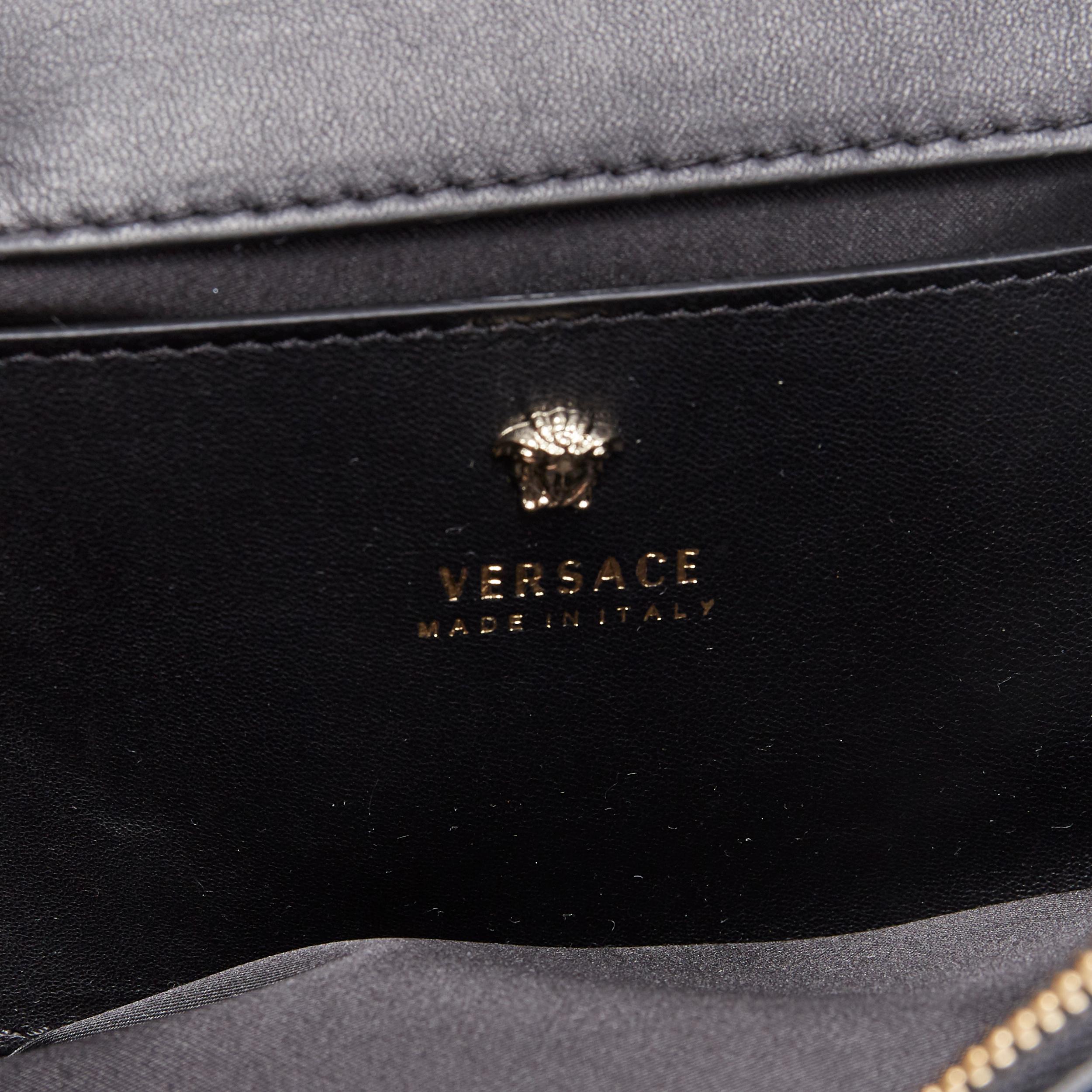 new VERSACE Palazzo Medusa black calf strass crystal spike stud shoulder bag 7
