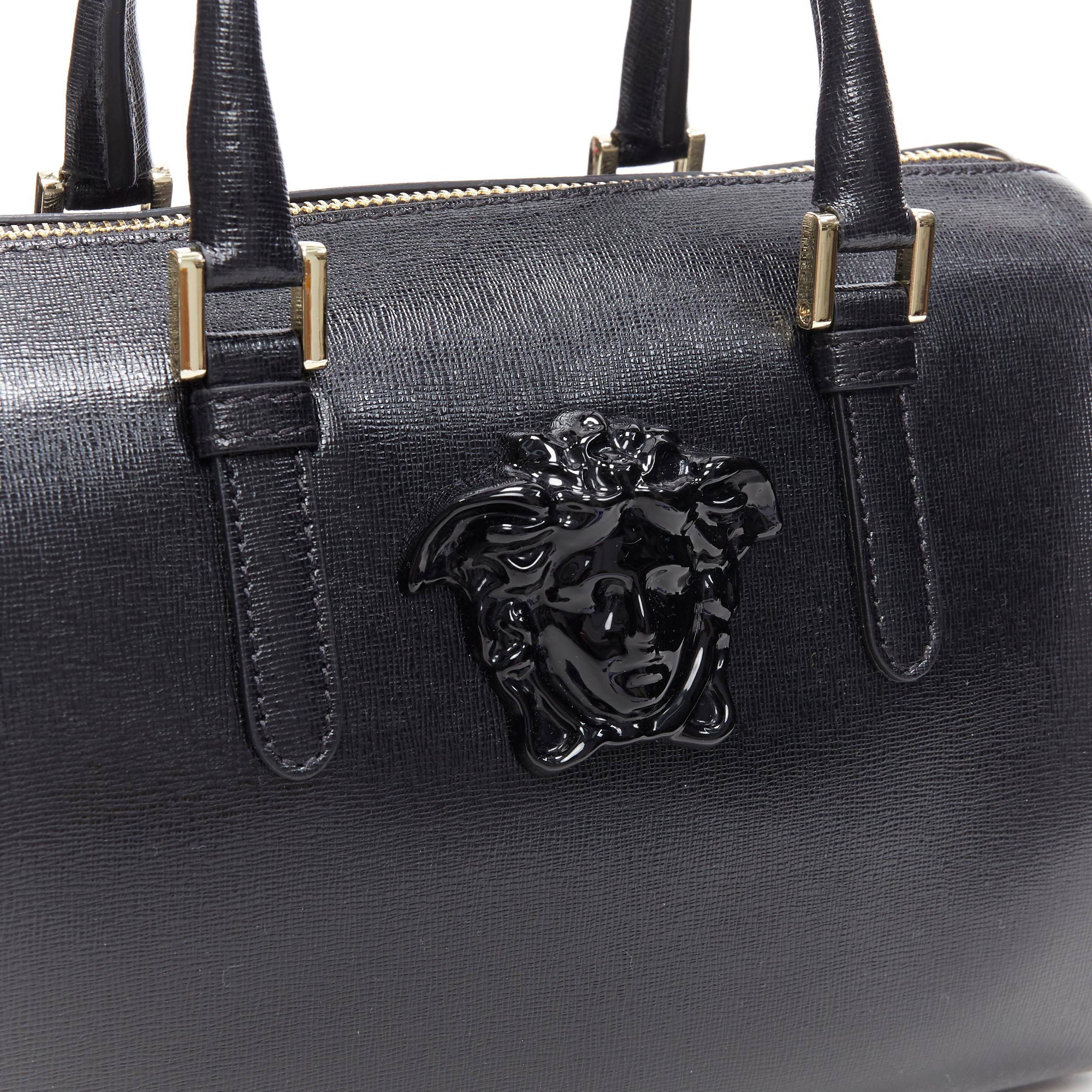 Women's new VERSACE Palazzo Medusa black saffiano leather small speedy boston cross bag