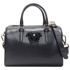 new VERSACE Palazzo Medusa black saffiano leather small speedy boston cross bag