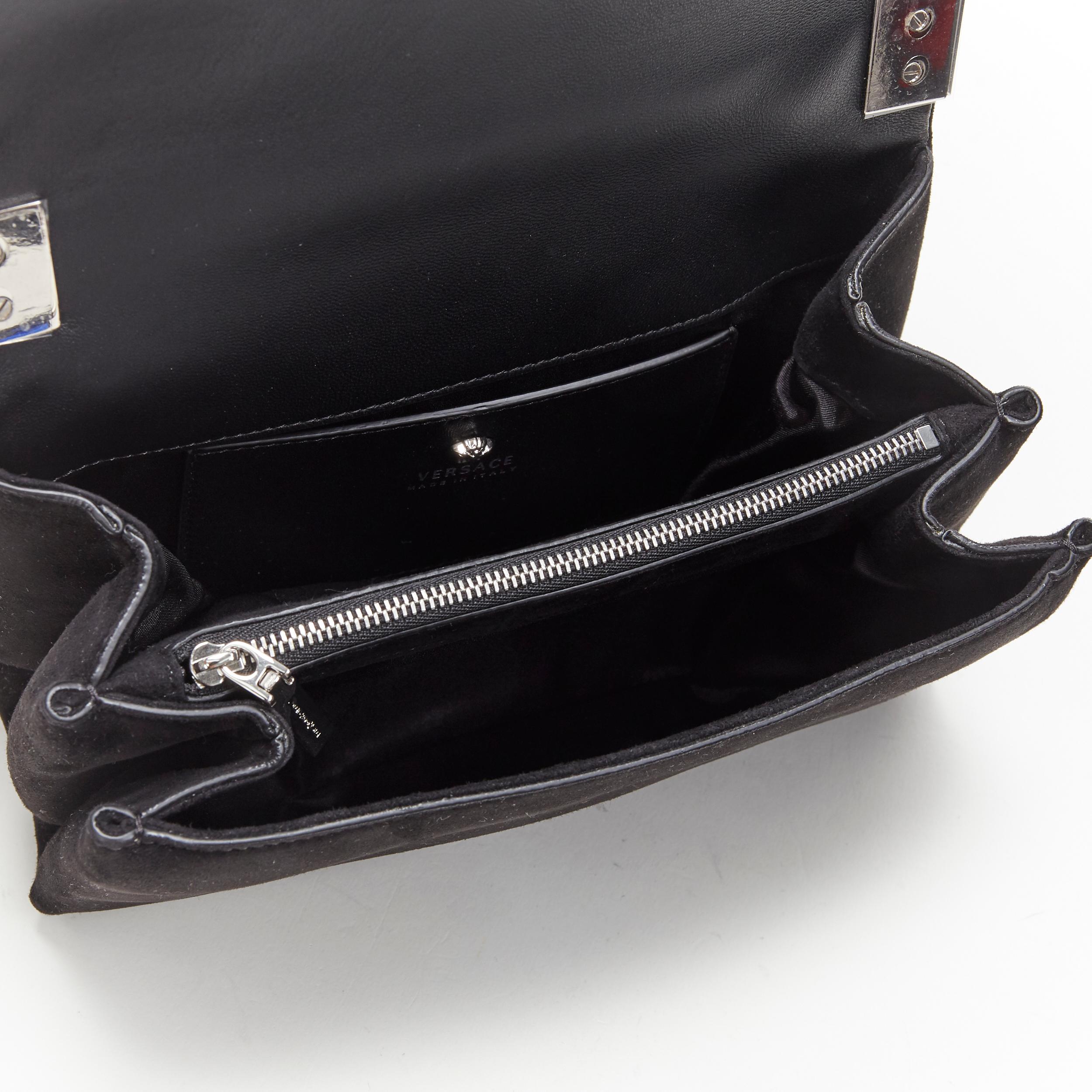 new VERSACE Palazzo Medusa black strass crystal flap chunky chain shoulder bag 4