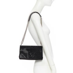 new VERSACE Palazzo Medusa black strass crystal flap chunky chain shoulder bag