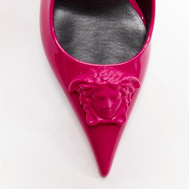 new VERSACE Palazzo Medusa fuscia pink sling kitteh heel pointed toe pump EU37 3