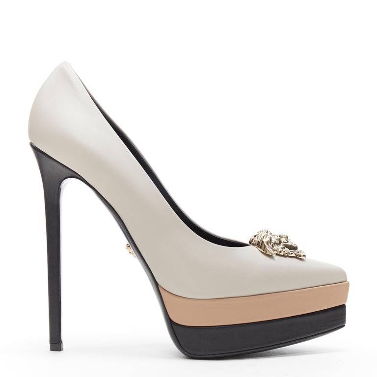 versace gold medusa pumps