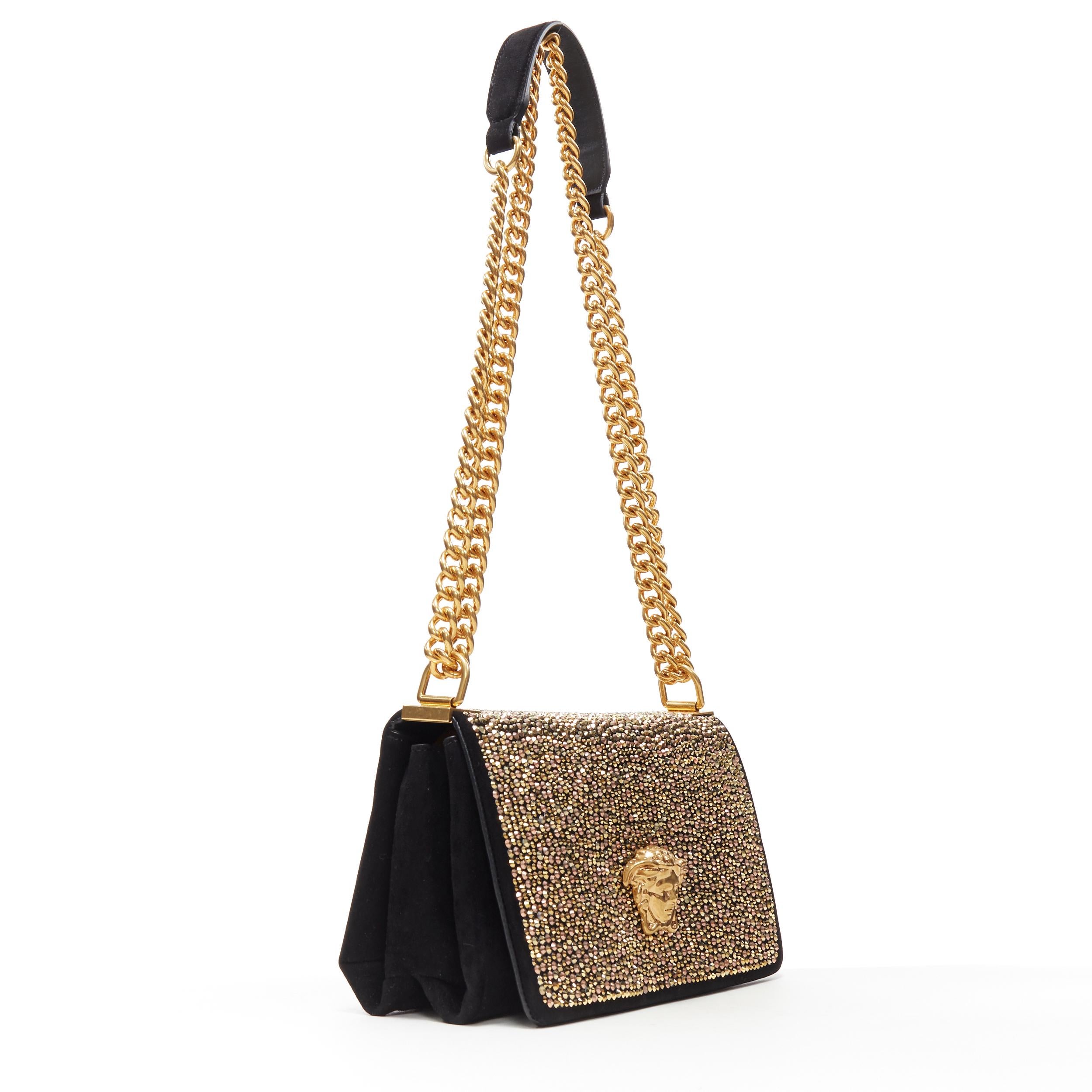 nuevo bolso VERSACE Palazzo Medusa strass dorado cristal cadena ante negro en Nuevo Estado en Hong Kong, NT