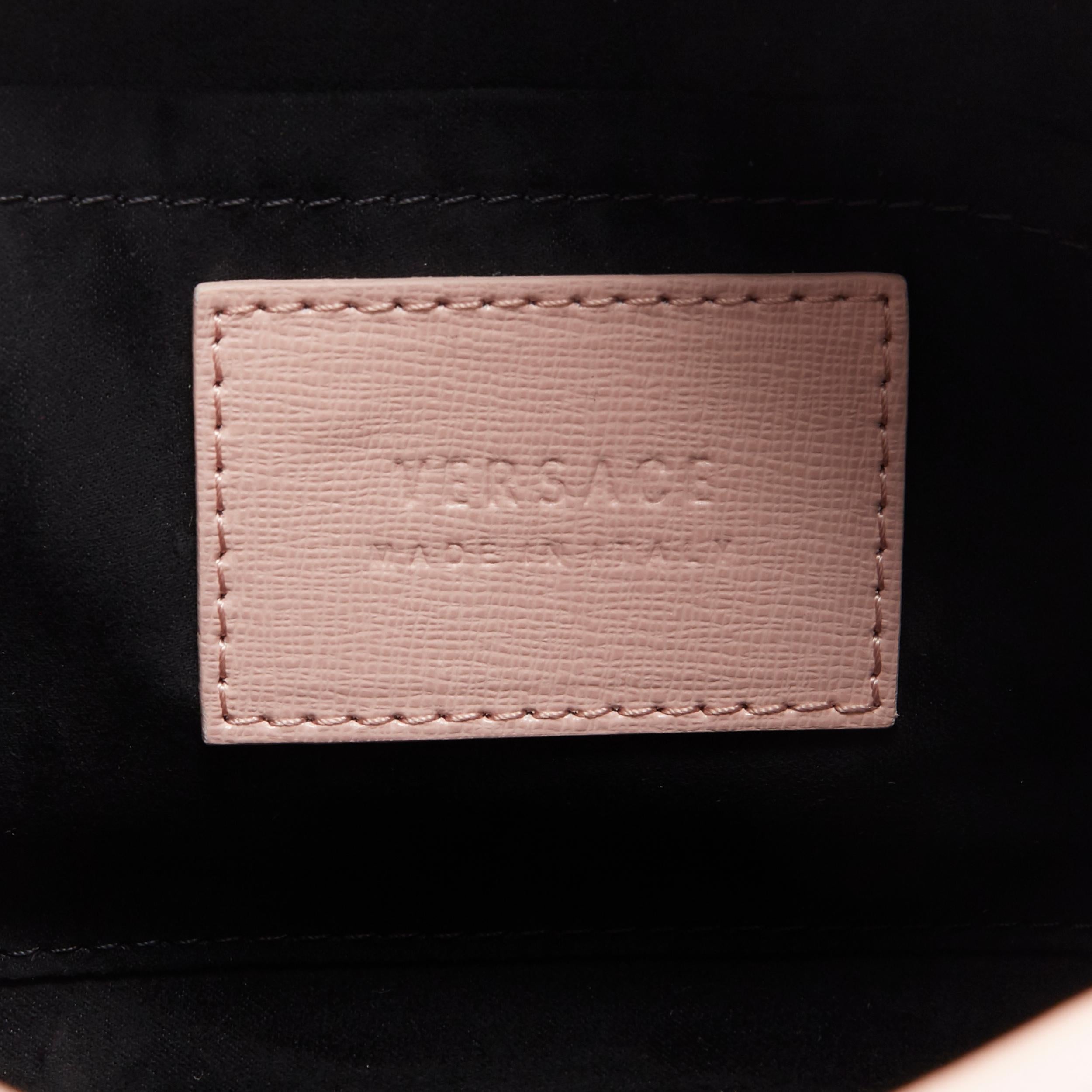 new VERSACE Palazzo Medusa head blush pink saffiano leather crossbody camera bag 4
