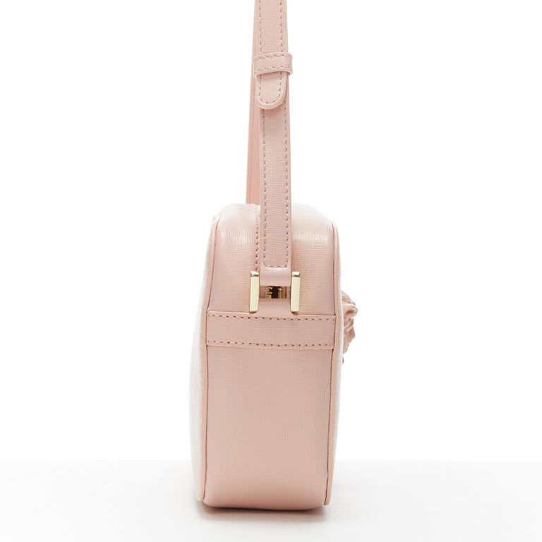 new VERSACE Palazzo Medusa head blush pink saffiano leather crossbody