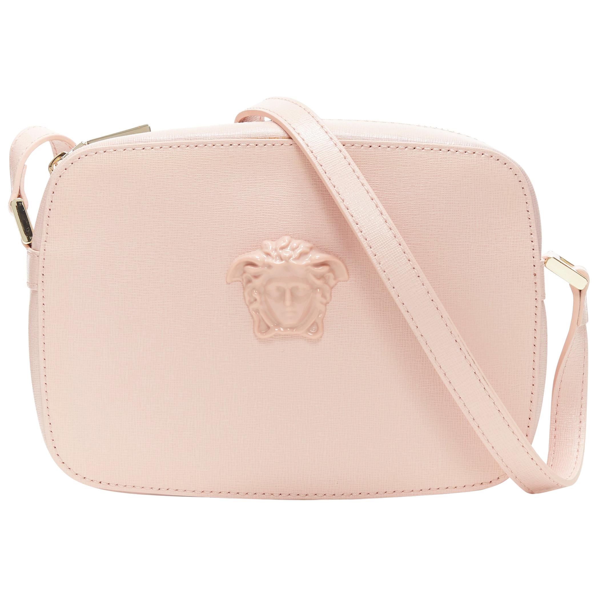 new VERSACE Palazzo Medusa head blush pink saffiano leather crossbody  camera bag at 1stDibs | versace camera bag, pink versace purse, medusa head  purse