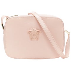 neu VERSACE Palazzo Medusa Kopf erröten rosa Saffiano Leder Crossbody Kamera Tasche