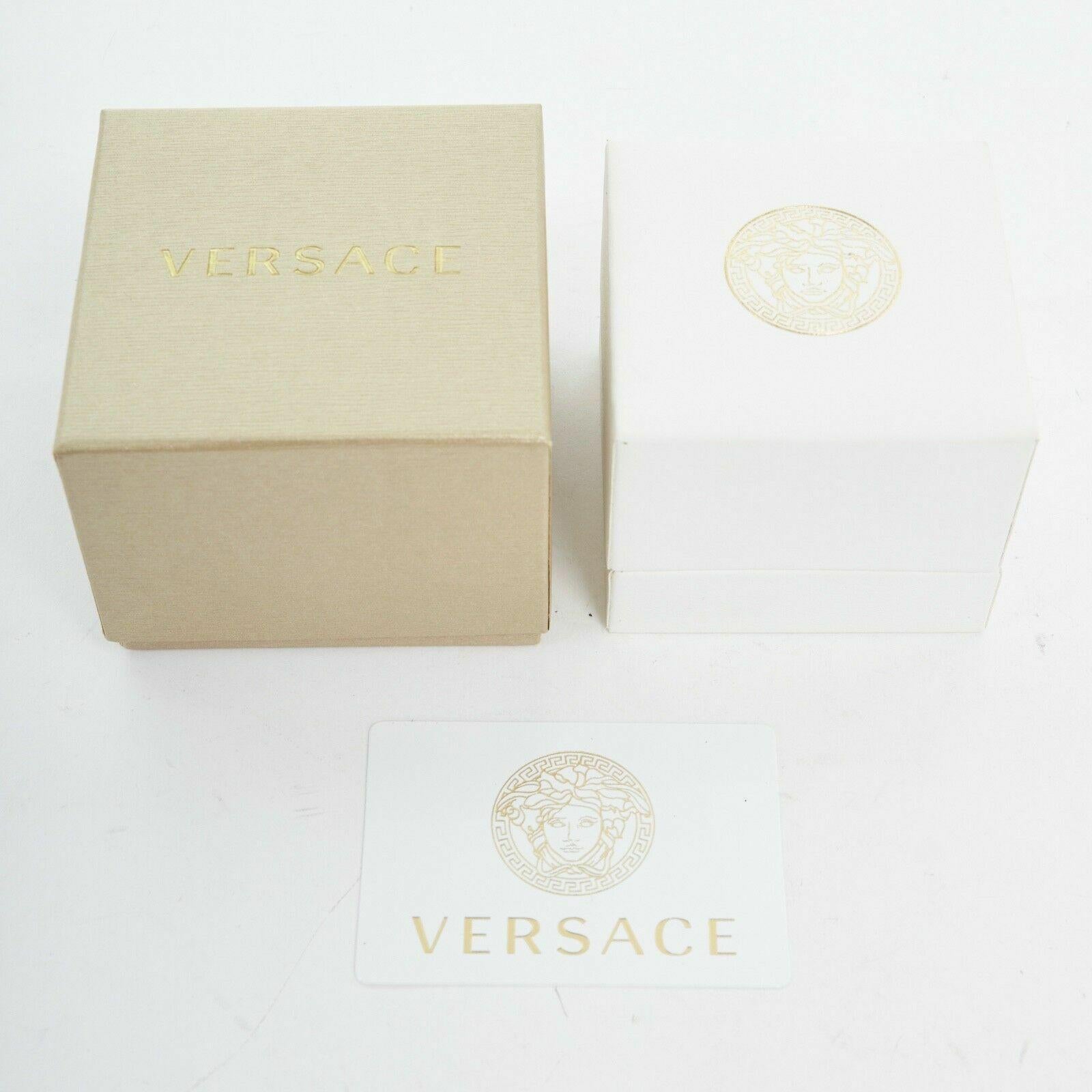 Women's new VERSACE Palazzo Medusa head gold plated signature simple band ring 11