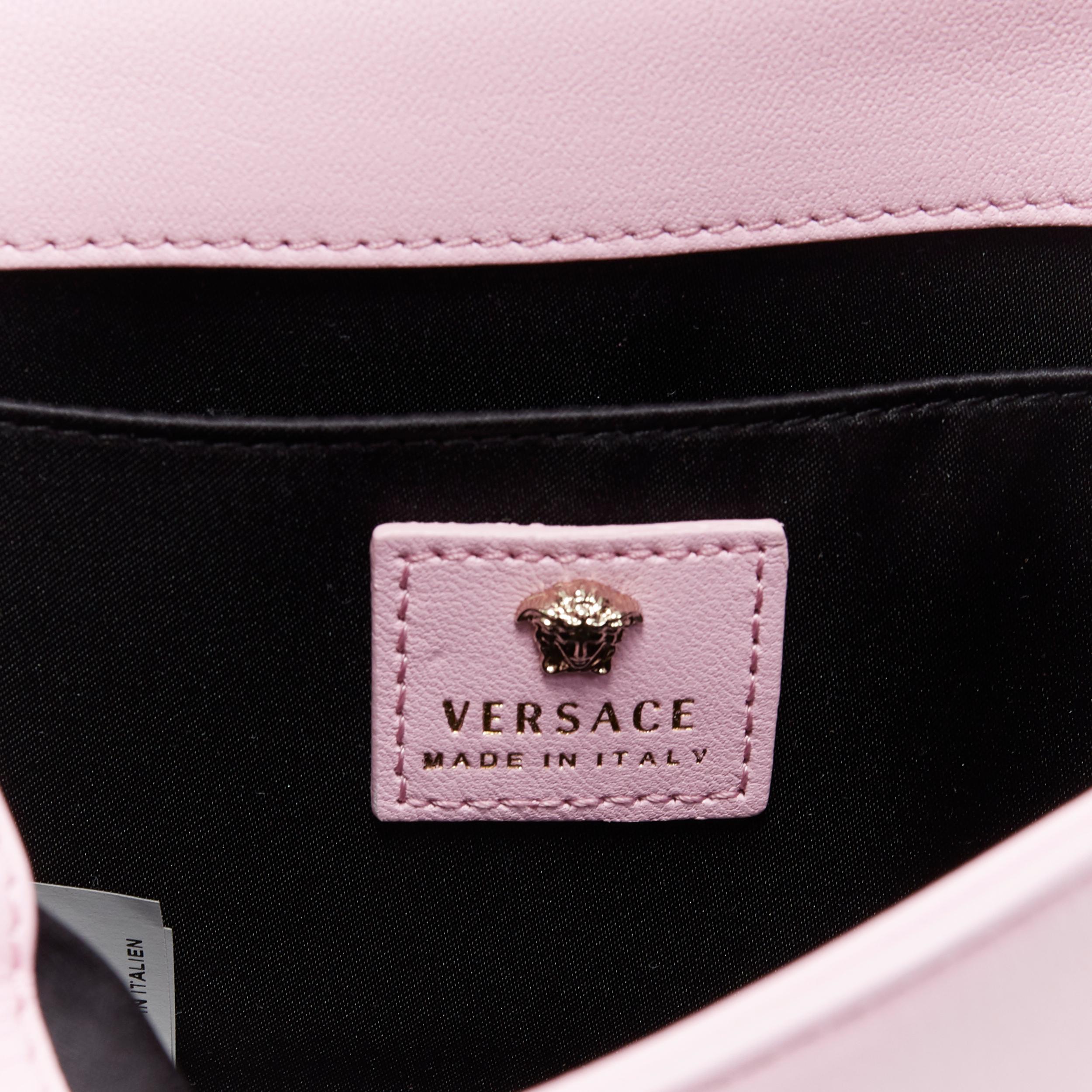 new VERSACE Palazzo Medusa light pink leather flap chain shoulder bag clutch 3