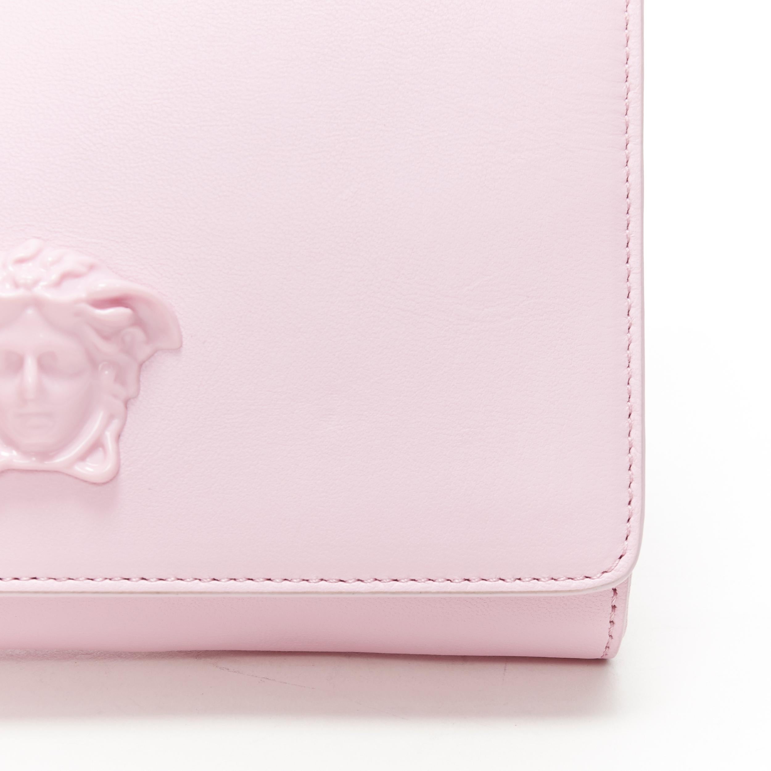 Women's new VERSACE Palazzo Medusa light pink leather flap chain shoulder bag clutch