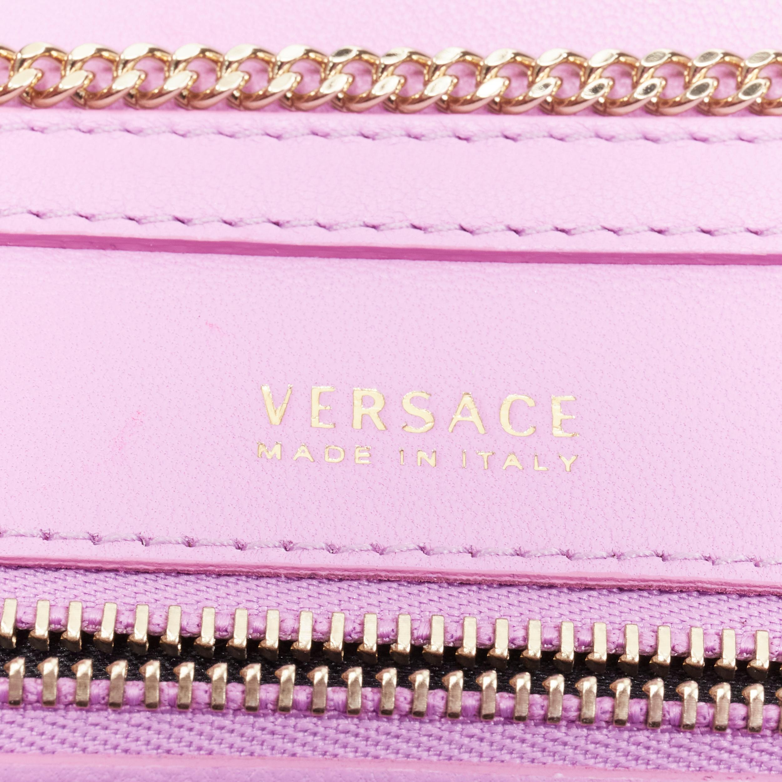 new VERSACE Palazzo Medusa lilac purple patent gold wallet chain crossbody bag 5