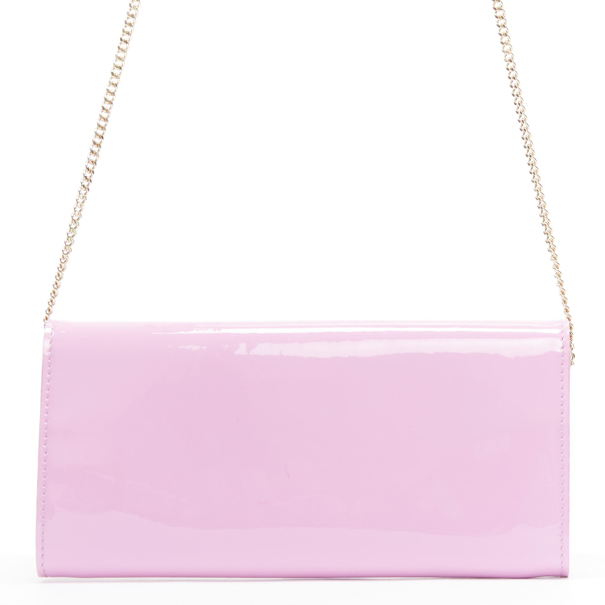 Women's new VERSACE Palazzo Medusa lilac purple patent gold wallet chain crossbody bag