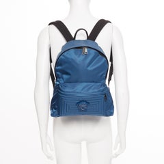 new VERSACE Palazzo Medusa navy blue nylon Greca pocket backpack bag