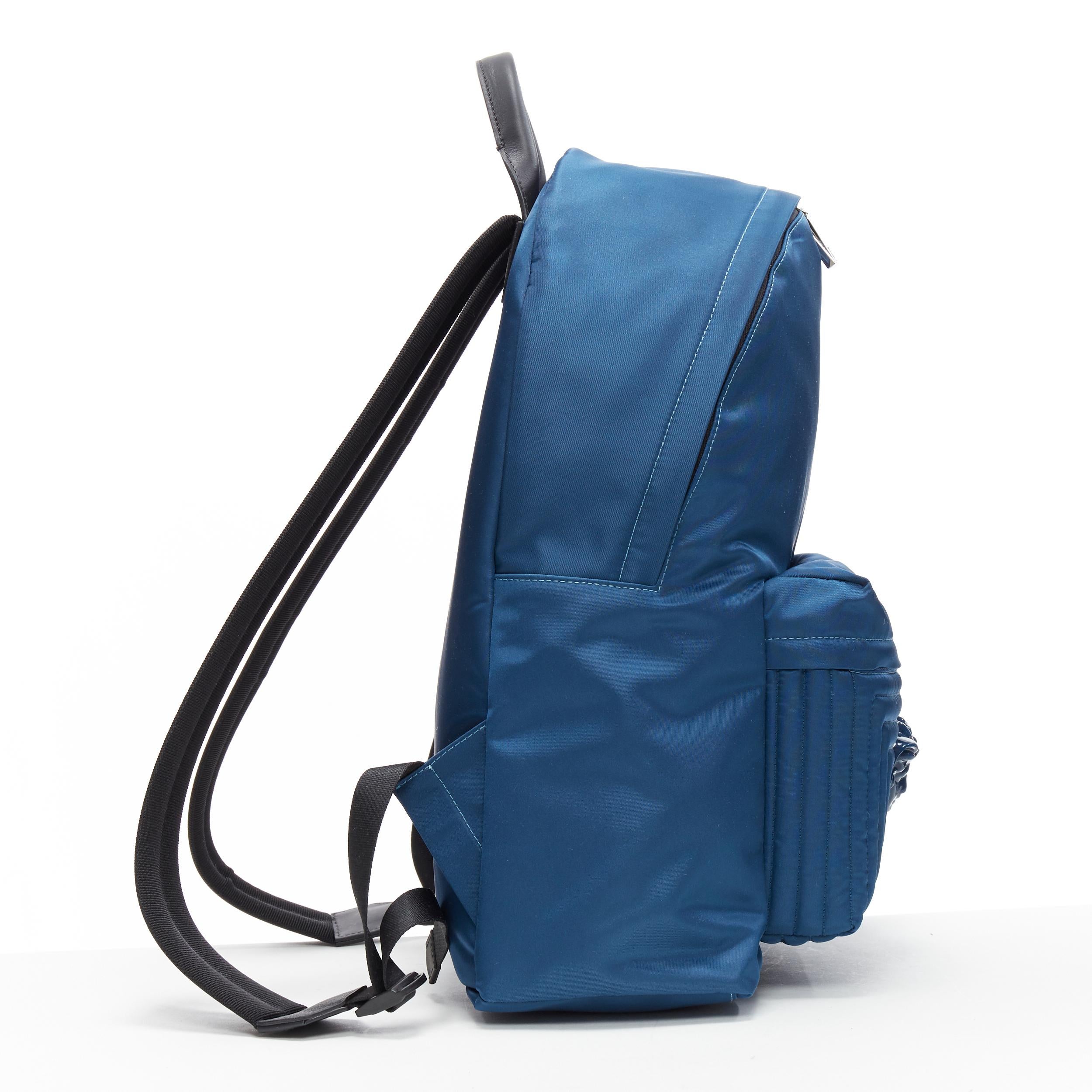 new VERSACE Palazzo Medusa navy blue nylon Greca pocket backpack bag In New Condition In Hong Kong, NT