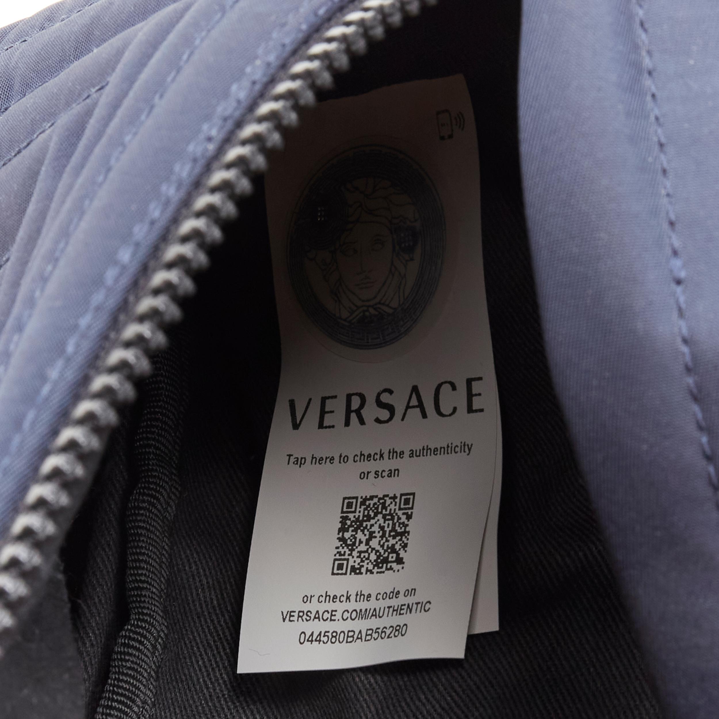 new VERSACE Palazzo Medusa navy nylon Greca stitch pocket crossbody belt bag 1