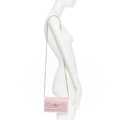 new VERSACE Palazzo Medusa pink crystal strass goat leather flap shoulder bag