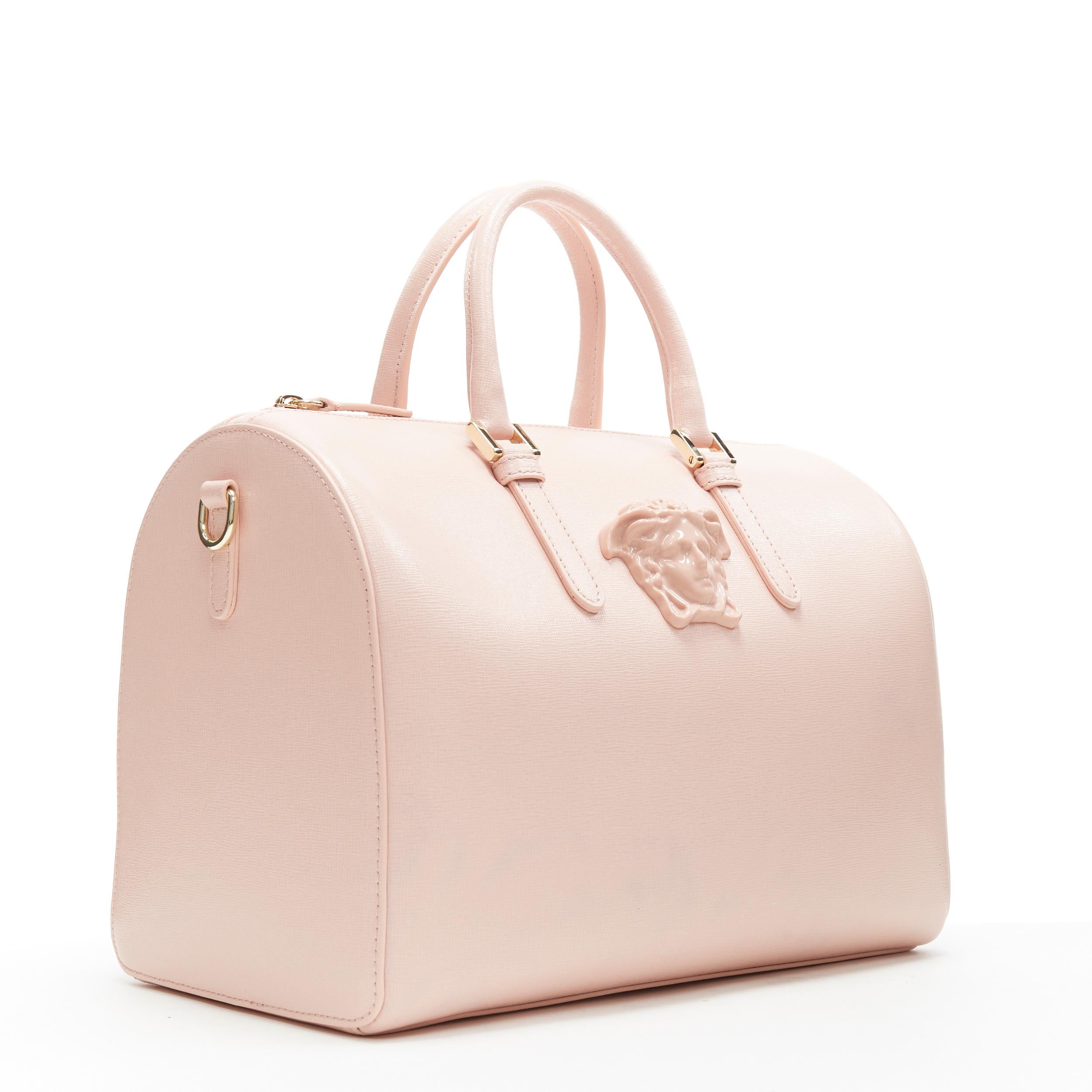White new VERSACE Palazzo Medusa pink saffiano leather large speedy boston cross bag