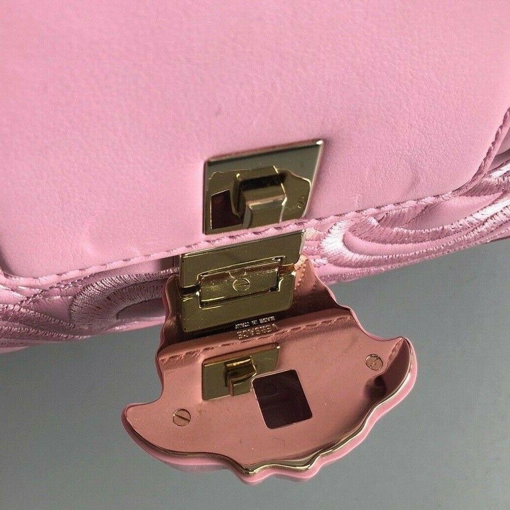 VERSACE Palazzo kleine Empire-Umhängetasche aus rosa Leder mit Medusa-Stickerei 4