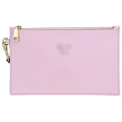 New Versace Palazzo Small Pouch Clutch Bag in Lilac Patent Leather