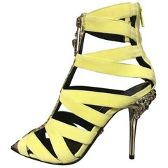 New VERSACE Palazzo Suede Leather Gladiator Sandals